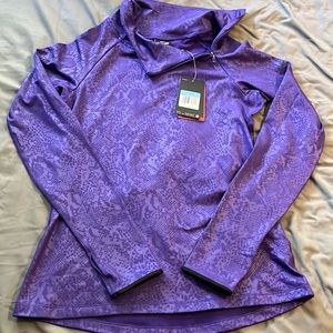NWT Nike purple snakeskin fleece lined zip neck Medium